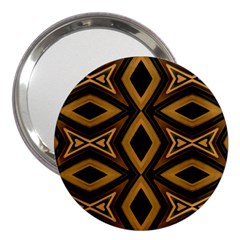 Tribal Diamonds Pattern Brown Colors Abstract Design 3  Handbag Mirror