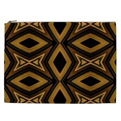 Tribal Diamonds Pattern Brown Colors Abstract Design Cosmetic Bag (xxl) by dflcprints