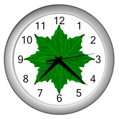 Decorative Ornament Isolated Plants Wall Clock (silver) by dflcprints