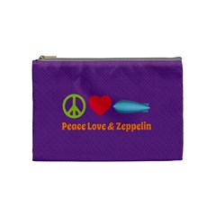 Peace Love & Zeppelin Cosmetic Bag (medium) by SaraThePixelPixie