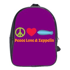 Peace Love & Zeppelin School Bag (xl) by SaraThePixelPixie