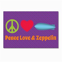 Peace Love & Zeppelin Postcard 4 x 6  (10 Pack) by SaraThePixelPixie