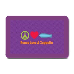 Peace Love & Zeppelin Small Door Mat by SaraThePixelPixie