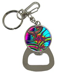 Abstract Neon Fractal Rainbows Bottle Opener Key Chain by StuffOrSomething