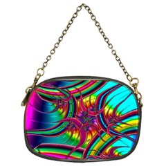 Abstract Neon Fractal Rainbows Chain Purse (two Sided)  by StuffOrSomething