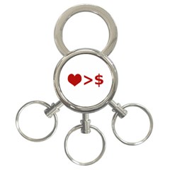 Love Is More Than Money 3-Ring Key Chain