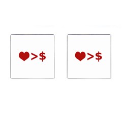 Love Is More Than Money Cufflinks (Square)