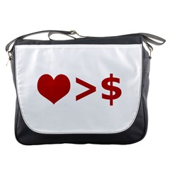 Love Is More Than Money Messenger Bag