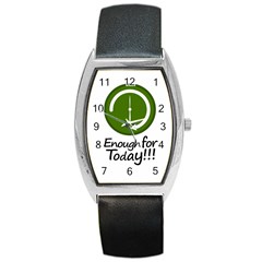 Work Schedule Concept Illustration Tonneau Leather Watch by dflcprints