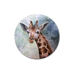 Giraffe Magnet 3  (round) by ArtByThree