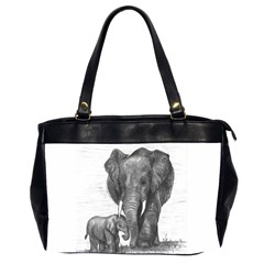 Elephant Oversize Office Handbag (two Sides) by sdunleveyartwork