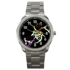 Futuristic Abstract Dance Shapes Artwork Sport Metal Watch by dflcprints