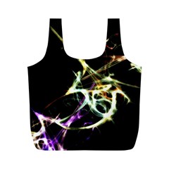 Futuristic Abstract Dance Shapes Artwork Reusable Bag (m) by dflcprints