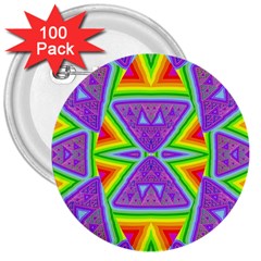 Trippy Rainbow Triangles 3  Button (100 Pack) by SaraThePixelPixie