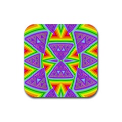 Trippy Rainbow Triangles Drink Coaster (square) by SaraThePixelPixie