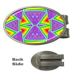 Trippy Rainbow Triangles Money Clip (oval) by SaraThePixelPixie