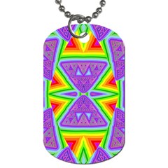 Trippy Rainbow Triangles Dog Tag (one Sided) by SaraThePixelPixie