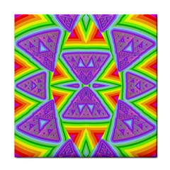 Trippy Rainbow Triangles Face Towel by SaraThePixelPixie