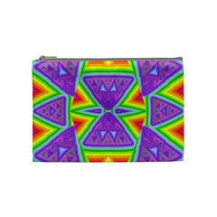 Trippy Rainbow Triangles Cosmetic Bag (medium) by SaraThePixelPixie