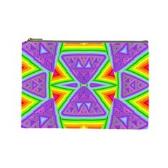 Trippy Rainbow Triangles Cosmetic Bag (large) by SaraThePixelPixie