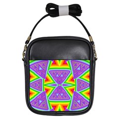 Trippy Rainbow Triangles Girl s Sling Bag by SaraThePixelPixie