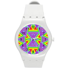 Trippy Rainbow Triangles Plastic Sport Watch (medium) by SaraThePixelPixie