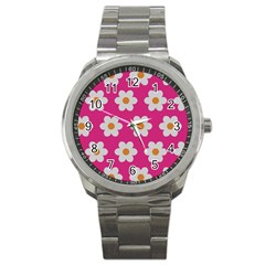 Daisies Sport Metal Watch by SkylineDesigns