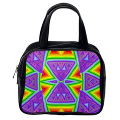 Trippy Rainbow Triangles Classic Handbag (one Side) by SaraThePixelPixie