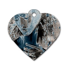 Feeling Blue Dog Tag Heart (two Sided) by FunWithFibro