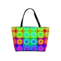 Rainbow Circles Large Shoulder Bag by SaraThePixelPixie