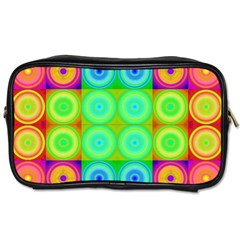 Rainbow Circles Travel Toiletry Bag (two Sides) by SaraThePixelPixie