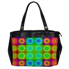 Rainbow Circles Oversize Office Handbag (one Side) by SaraThePixelPixie
