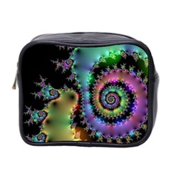 Satin Rainbow, Spiral Curves Through The Cosmos Mini Travel Toiletry Bag (two Sides) by DianeClancy