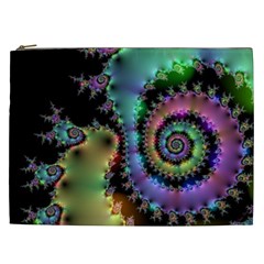 Satin Rainbow, Spiral Curves Through The Cosmos Cosmetic Bag (xxl) by DianeClancy