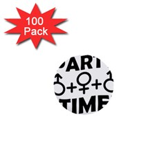 Party Time Threesome Sex Concept Typographic Design 1  Mini Button (100 Pack) by dflcprints