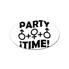 Party Time Threesome Sex Concept Typographic Design Sticker (oval) by dflcprints