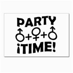 Party Time Threesome Sex Concept Typographic Design Postcard 4 x 6  (10 Pack) Front