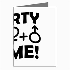 Party Time Threesome Sex Concept Typographic Design Greeting Card by dflcprints
