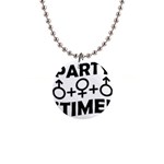 Party Time Threesome Sex Concept Typographic Design Button Necklace Front