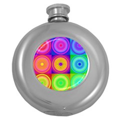 Retro Circles Hip Flask (round)