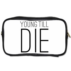 Young Till Die Typographic Statement Design Travel Toiletry Bag (two Sides) by dflcprints