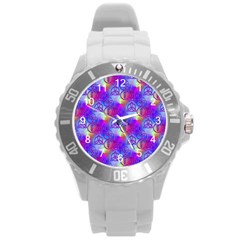 Rainbow Led Zeppelin Symbols Plastic Sport Watch (large) by SaraThePixelPixie