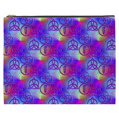 Rainbow Led Zeppelin Symbols Cosmetic Bag (xxxl) by SaraThePixelPixie