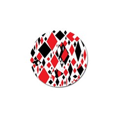 Distorted Diamonds In Black & Red Golf Ball Marker 4 Pack