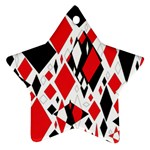 Distorted Diamonds In Black & Red Star Ornament (Two Sides) Back