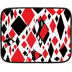 Distorted Diamonds In Black & Red Mini Fleece Blanket (two Sided) by StuffOrSomething