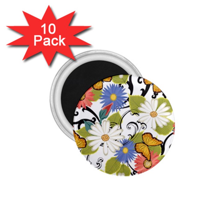 Floral Fantasy 1.75  Button Magnet (10 pack)