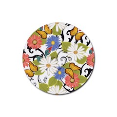 Floral Fantasy Drink Coasters 4 Pack (round) by R1111B