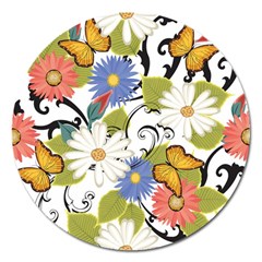 Floral Fantasy Magnet 5  (round) by R1111B