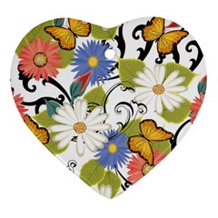 Floral Fantasy Heart Ornament (two Sides)